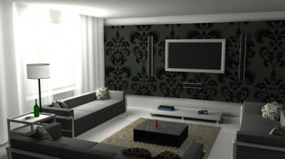 Дизайн интерьера и черная мебель