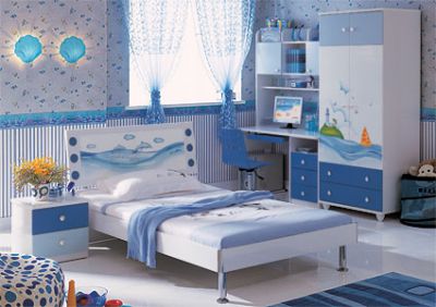 голубая детская комната